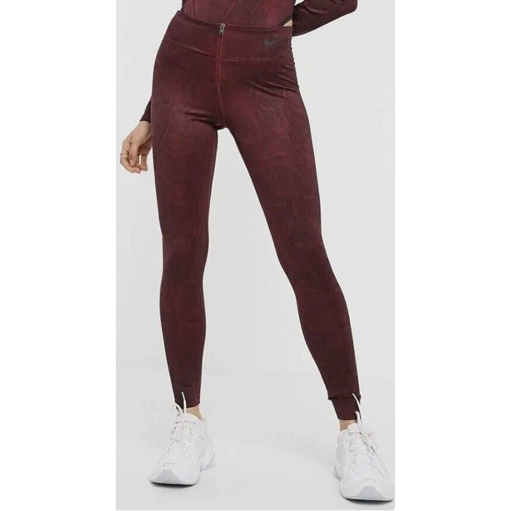 Nike Dri Fit Women’s Sz S Snake Python Print Athletic Leggings Red CJ6353-677